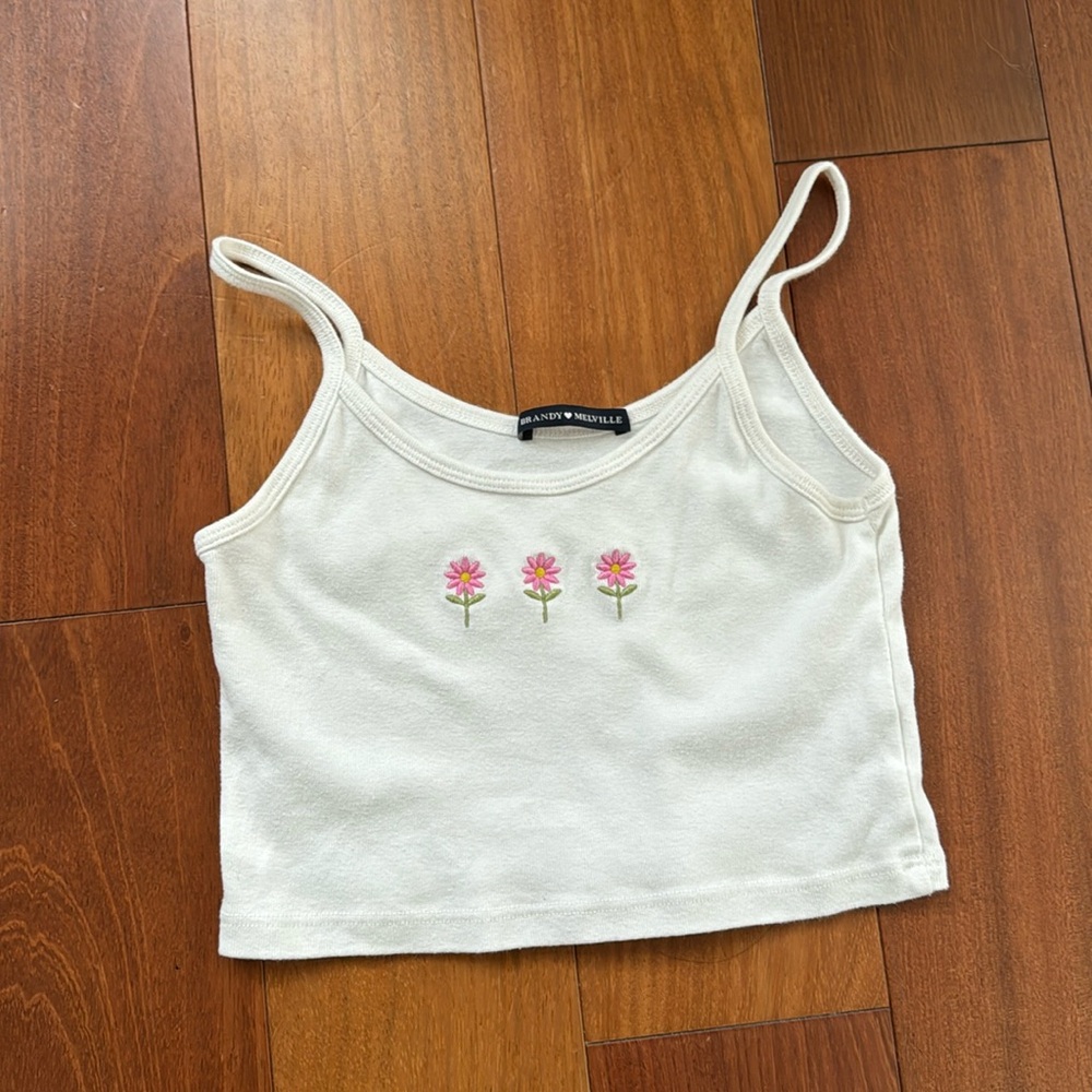 Brandy Melville Flower Crop Top